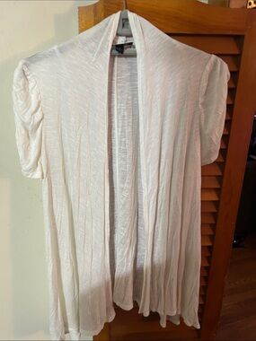 AB Studio Light Pink Open-Front Short Sleeve Cardigan